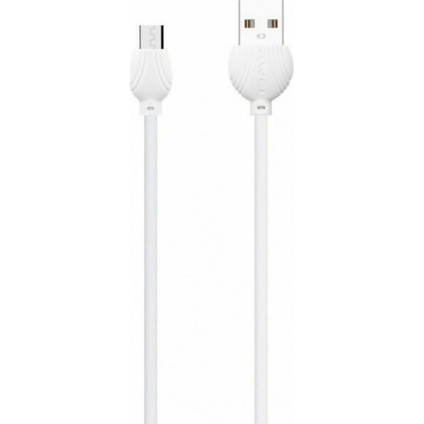 Awei Regular USB 2.0 to micro USB Cable Λευκό 1m (CL-61)