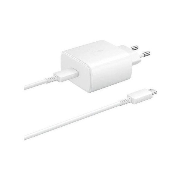 Samsung Φορτιστής με Θύρα USB-A και Καλώδιο USB-C 45W Λευκός