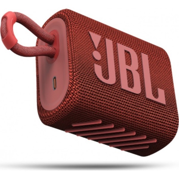 JBL Go 3 Αδιάβροχο Ηχείο Bluetooth 4.2W με Διάρκεια Μπαταρίας έως 5 ώρες Κόκκινο