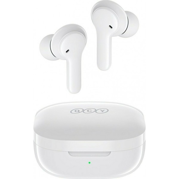 QCY T13 In-ear Bluetooth Handsfree Ακουστικά με Αντοχή στον Ιδρώτα και Θήκη Φόρτισης Λευκά