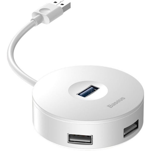 Baseus Round Box USB 3.0 Hub 4 Θυρών με σύνδεση USB-A Ασημί